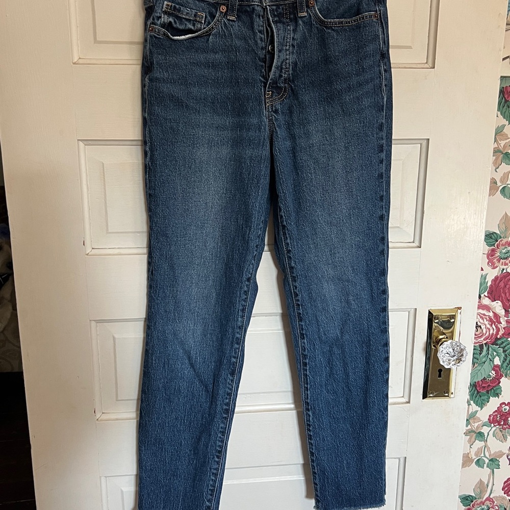 Old Navy Women's Straight Leg Jeans - Dark Blue